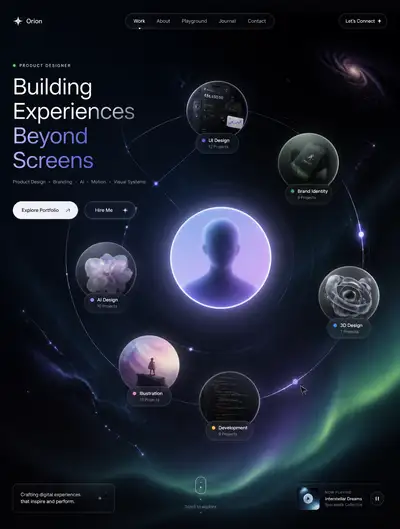 Design Universe Portfolio Hero Section