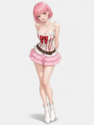 Korean webtoon doll-like character JSON spec