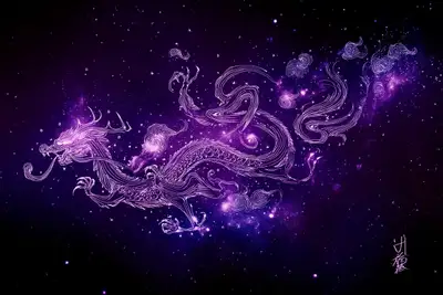 Cosmic Ink Nebula Calligraphy