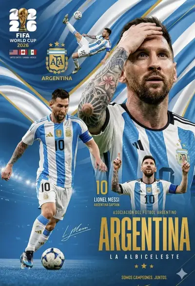 Messi Argentina World Cup Poster