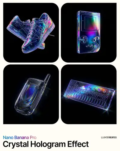 Iridescent Levitating Product Shot on Black