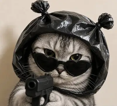 Gato British Shorthair con cara seria y gafas de corazón, prompt de GPT Image 2