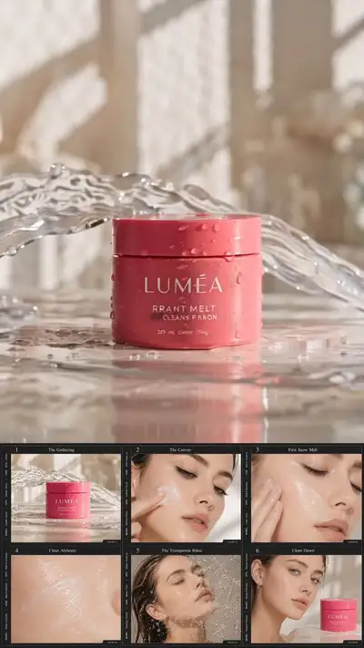 Prompt de vidéo publicitaire pour baume nettoyant premium