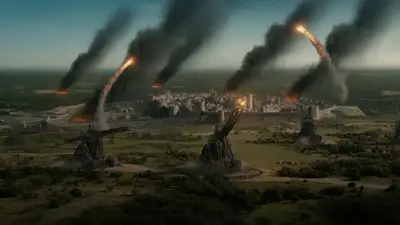 Medieval Siege Cinematic Aerial Shot