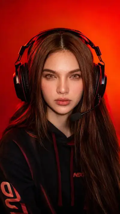 Ultra-Realistic Female Gamer Portrait