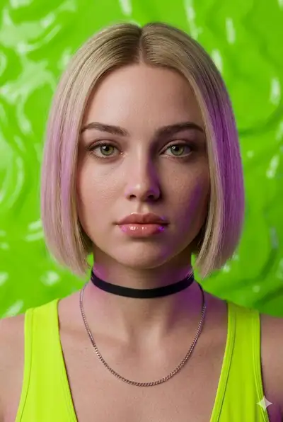 Neon Sketch Portrait of a Woman