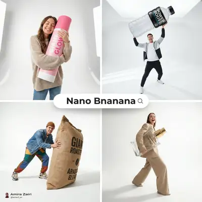Playful oversized product hero shot with fashion styling