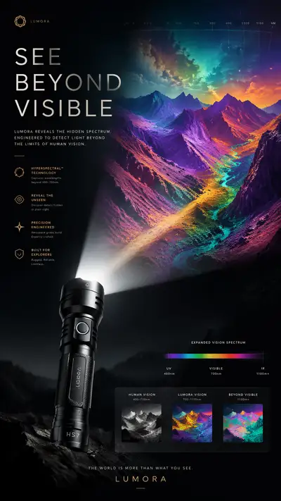 Flashlight poster revealing invisible colors