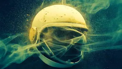 Abstract Smoke Ripple Astronaut Helmet