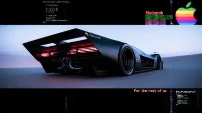 Retro-Futuristic Macintosh Hypercar Midjourney Prompt