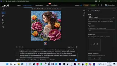 Luxurious 3D Stumpwork Embroidery Portrait Prompt