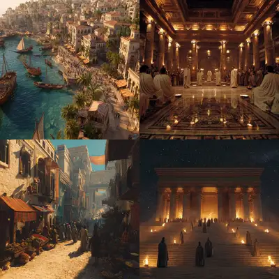 Ancient Civilization Cinematic Scene Prompt