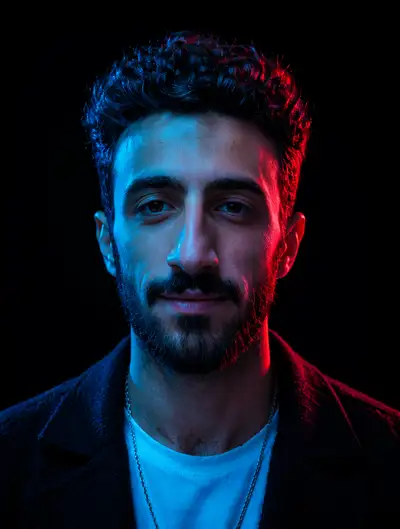 Studio portrait recipe with symmetrical head-and-shoulders framing