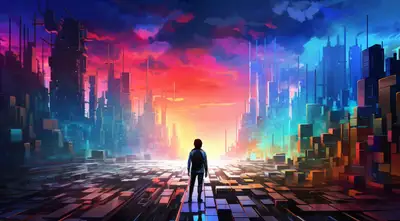 Cyberpunk Tetris Wallpaper Prompt
