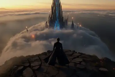 Epic Cinematic City Reveal at Dawn
