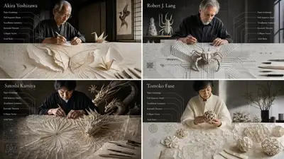 Washi paper origami artisan transformation grid