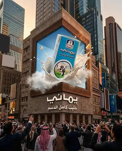 3D billboard product reveal ad in a city street