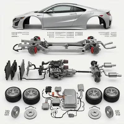 Exploded View of White Acura NSX