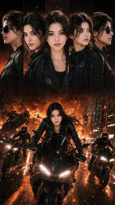 Cinematic Female Action Hero Poster