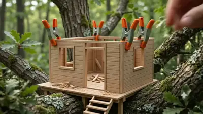 Miniature Treehouse Roof Construction Timelapse