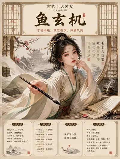Chinese classical figure information poster design
