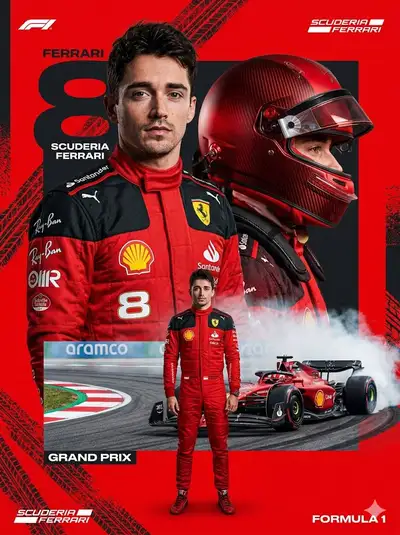 Formula 1 Racing Poster with Ferrari Driver