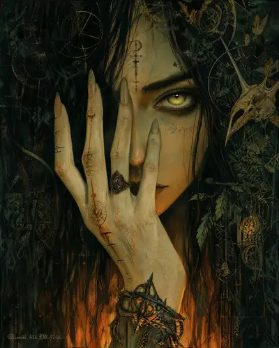 Dornen-Orakel-Okkult-Fantasy-Porträt-Prompt