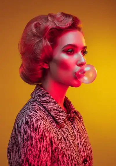 Pop Art Realism Bubble Gum Portrait