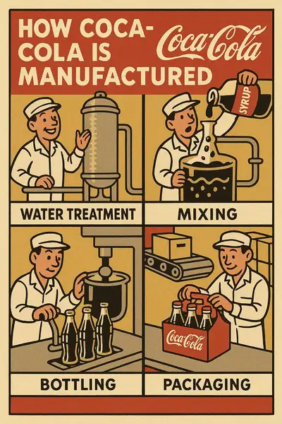 Vintage Coca-Cola Manufacturing Infographic