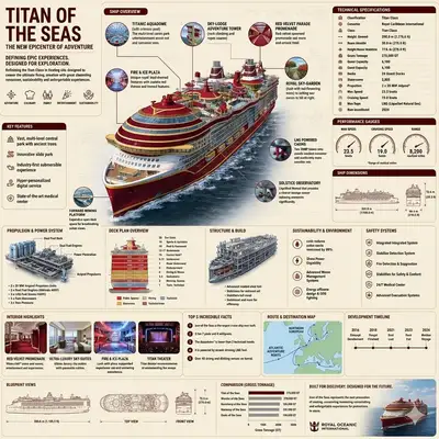 Luxury Cruise Ship Infographic Poster