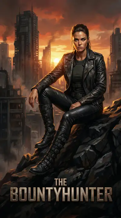 The Bounty Hunter Dystopian Cinematic Poster