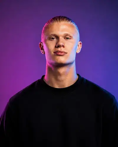 Photorealistic Studio Portrait with Two-Tone Lighting