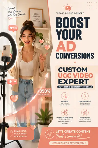 UGC content creator marketing banner for ad conversions