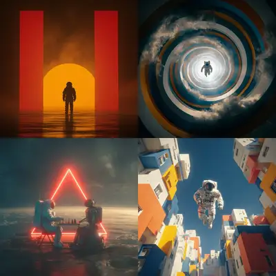 Astronaut Bauhaus AI Art Prompt Template