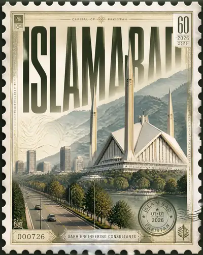 Islamabad Collectible Postage Stamp Poster