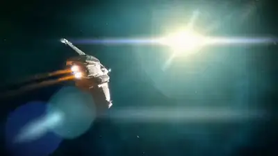 Vaisseau spatial filant à travers l’espace