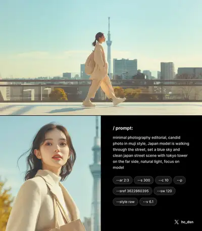 Muji Aesthetic Editorial Photo Prompt