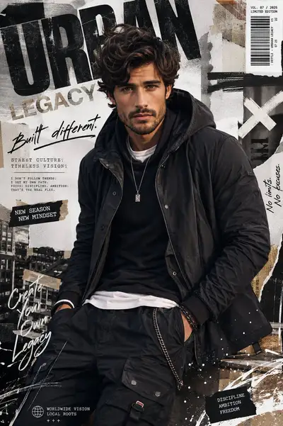 Modèle de portrait en collage éditorial de mode urbaine
