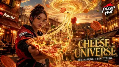 Cheese Universe Pizza Cheese-Pull Advertisement