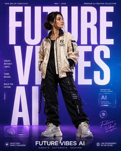 AI creator brand fashion poster template