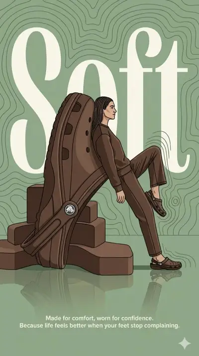 Surreal Crocs Editorial Vector Ad