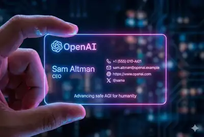 Cyber-Aesthetic Futuristic Business Card Photo Prompt