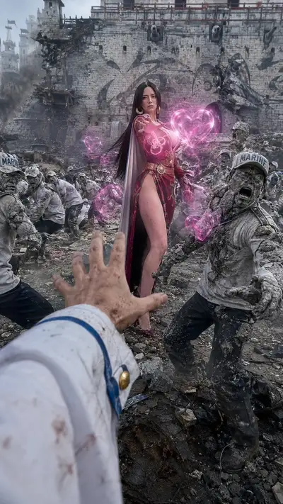 POV smartphone shot of a One Piece anime scene