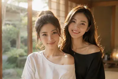 Photorealistic Japanese Lifestyle Portrait of Two Women