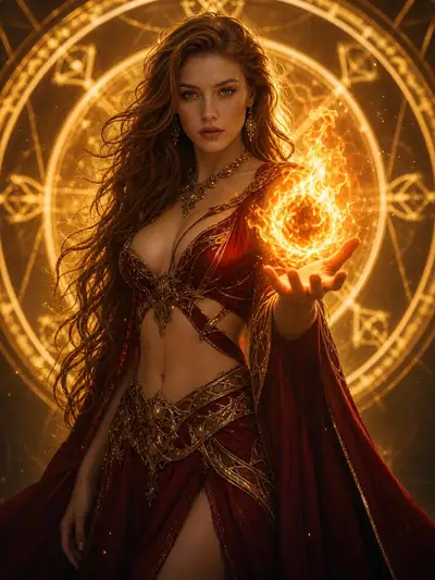Fire Manipulator Under the Golden Magic Circle