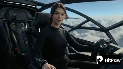 Sci-Fi-Rüstungs-Anlege-Sequenz im Flugcockpit