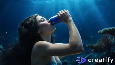 Mermaid Outruns Shark with Red Bull Energy
