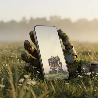 Dormant mecha robot lock-screen wallpaper, Seedream 5.0 Pro
