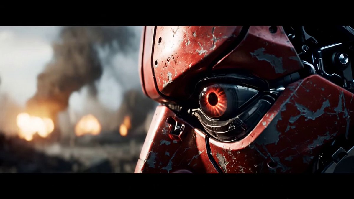 Humans vs machines war epic Veo3 video prompt