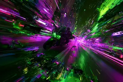 霓虹黑色万花筒肖像模板